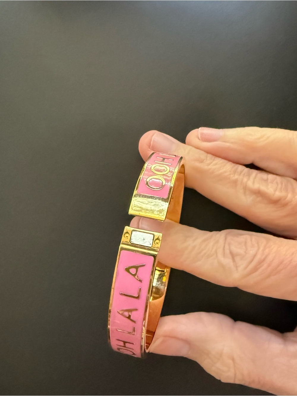 Kate Spade New York Pink & Gold Enamel Bangle - Ooh La La EUC - Picture 10 of 10
